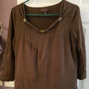 Dana Buchman 3/4 length sleeve Brown size M